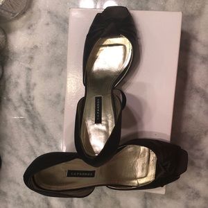 Caparros Brown Satin Heel D’orsay heels